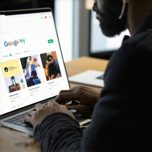 Local entrepreneur working on Google My Business profile in Washington DC