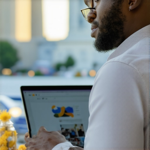 Business owner optimizing Google My Business profile in Washington DC