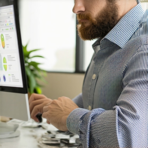 Persona con portátil revisando métricas de SEO local en Washington DC