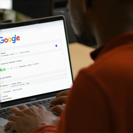 Business owner customizing Google My Business profile on laptop in Washington DC