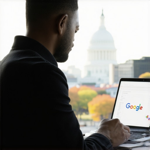 Empresario optimizando perfil de Google My Business con vistas a Washington DC