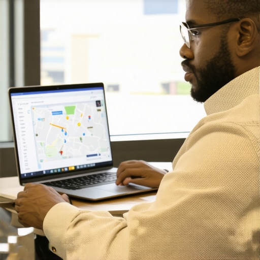 Business owner optimizing Google My Business profile in Washington DC