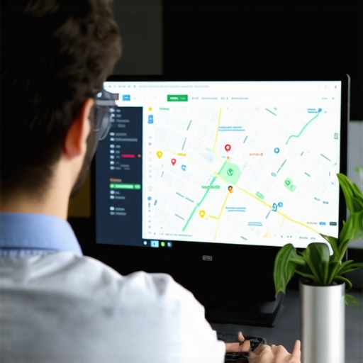 Propietario de negocio en Washington DC gestionando su perfil de Google Maps con herramientas digitales