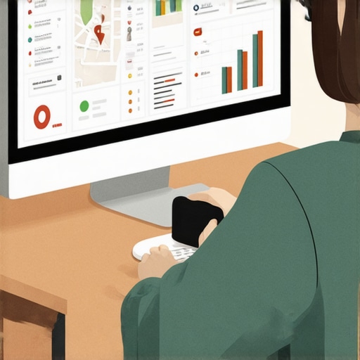 Persona utilizando herramientas digitales en un monitor para mejorar posicionamiento en Google Maps en DC.