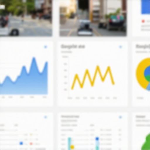 Pantalla con gráficos y datos de herramientas de SEO para Google Maps en Washington DC.