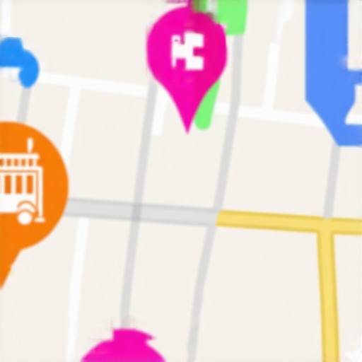 Mapa digital con iconos y datos de estrategias SEO en Washington DC