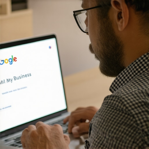 Persona trabajando en la optimización de perfil en Google My Business en Washington DC