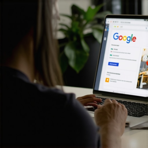 Persona ajustando su perfil de negocio en Google Maps en Washington DC