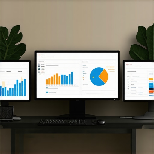 Computer screens displaying analytics and maps of Washington DC for SEO management.